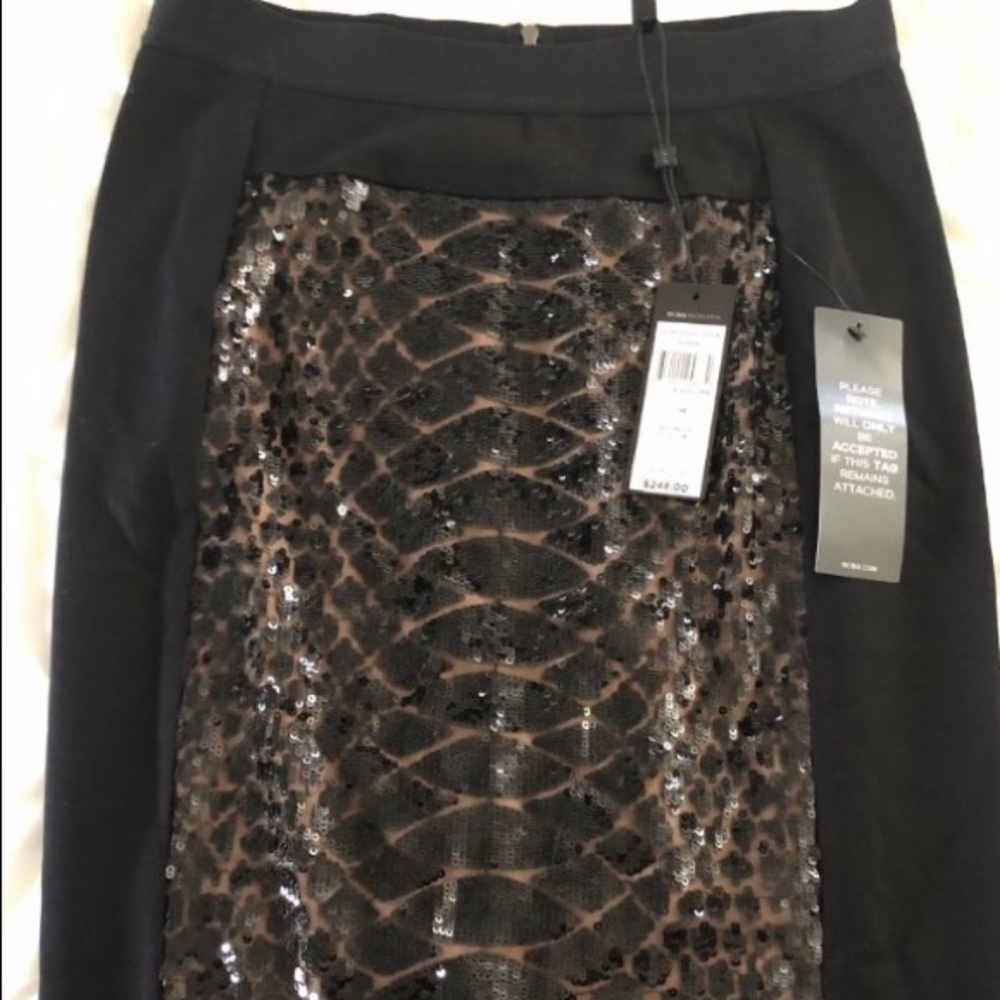 NEW BCBG Auden snake Sequin Pencil Skirt Size M NYE